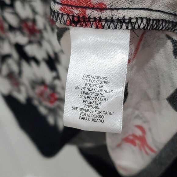 NWT Sandra Darren Black Polka Dot & Floral Sheath Dress, Size 16 - Picture 5 of 7